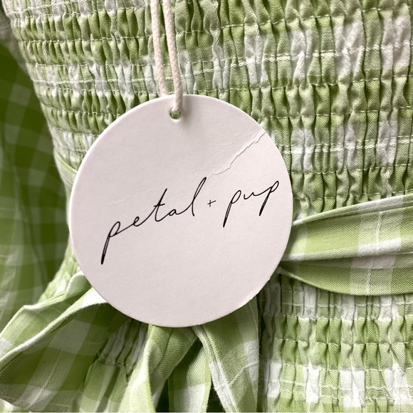 Petal‎ & Pup Tana Smocked Wrap Midi Dress Size 2 Puff Sleeve Cottagecore Trad - Picture 9 of 13